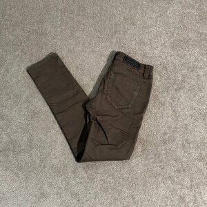 Miss Me Army Green Mid Rise Skinny Pants Jeans Zippers Sz 27 (30x30)